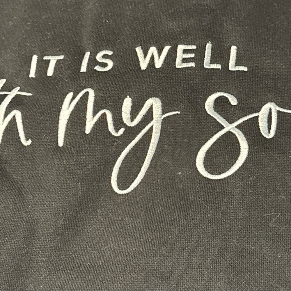 Black Graphic Sweatshirt - It Is Well With My Soul - Picture 2 of 3